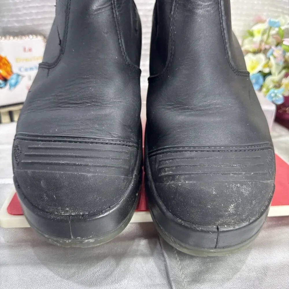 (P5)ROCKROOSTER wide work boots w/steel toe, slip-on, leather safety boots, S/13